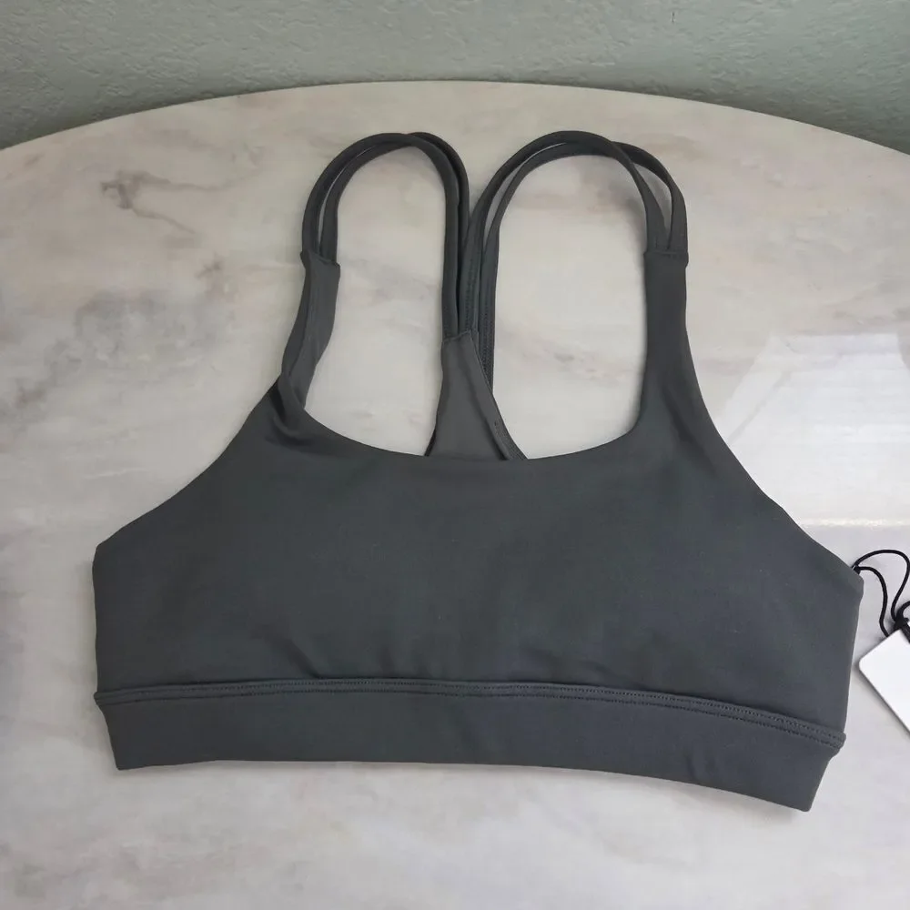 Alo Yoga Airbrush Suspension Sports Bra In Dark Cactus